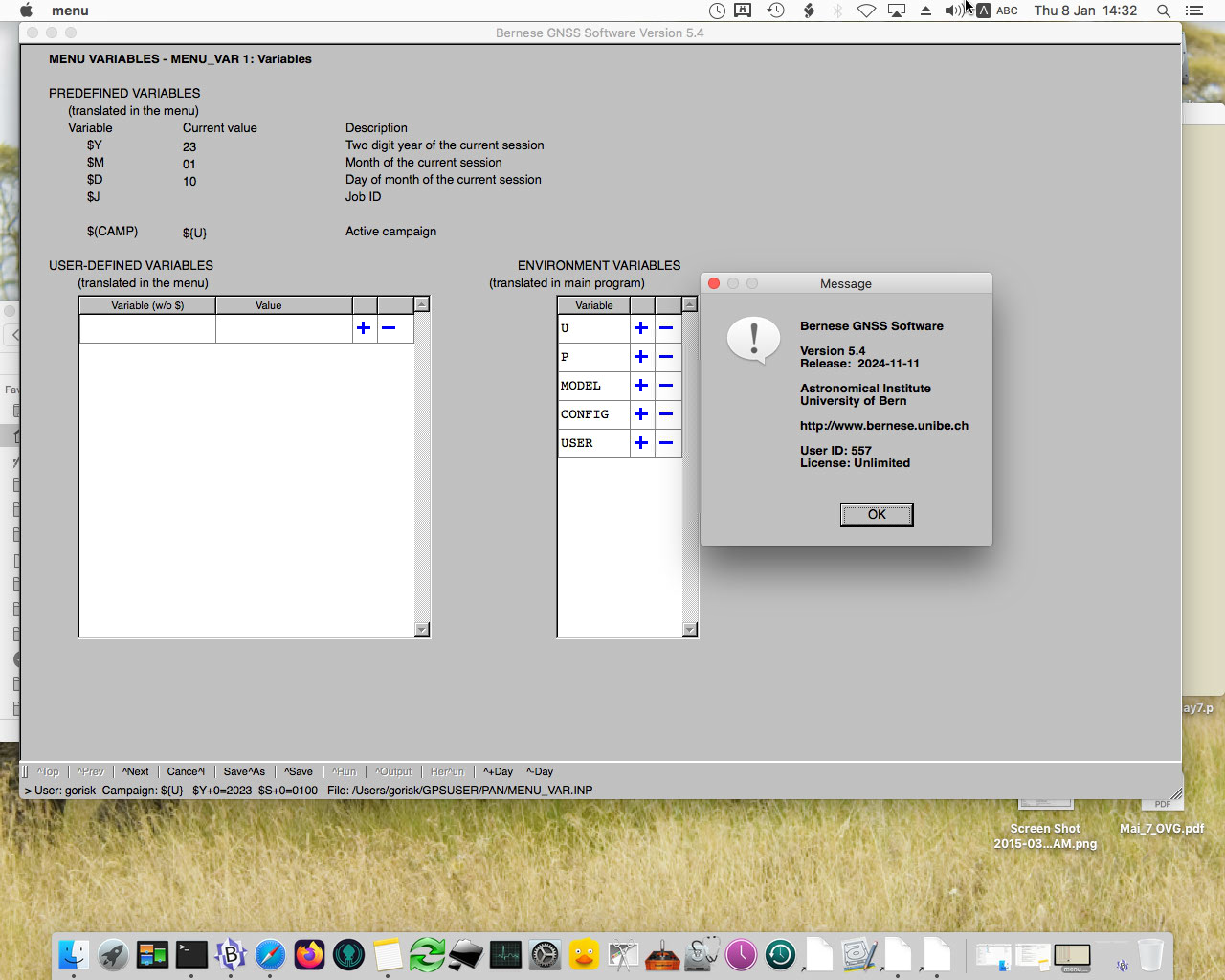 BERNESE 5.4 on macOS